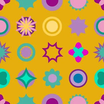 Circles &amp; Stars Background Pattern Vector Illustrazione stock