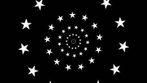 Circles of Stars Loop with Any Background Vídeo Stock 78768487