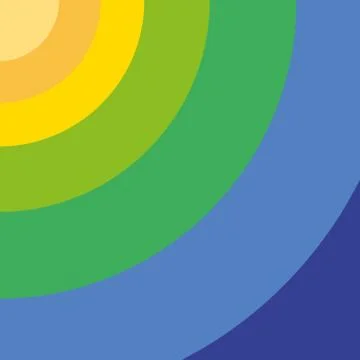 Circles starting at the top left corner and following each other in color Stock Illustration