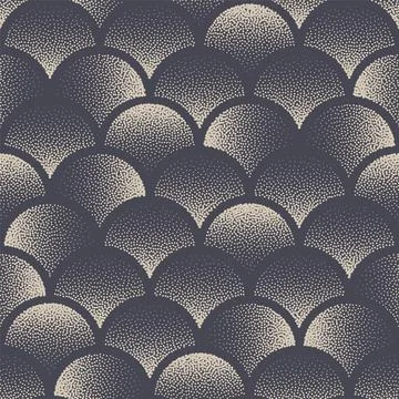 Circles Stippled Seamless Pattern Asian Vector Abstract Background Stock Illustration