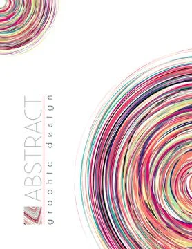 Circles. Template with versicolor thin strips. Vector graphics Stock Illustration