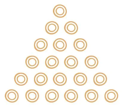 Circles in triangle shape. Vector illustration. Geometry shape Stock Illustration