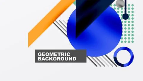 Circles, triangles, squares, rings and lines with shadow effect Stock Illustration