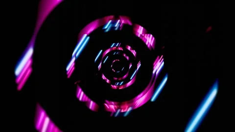 Circles vibrant  neon light trails background Stock Footage 328912147