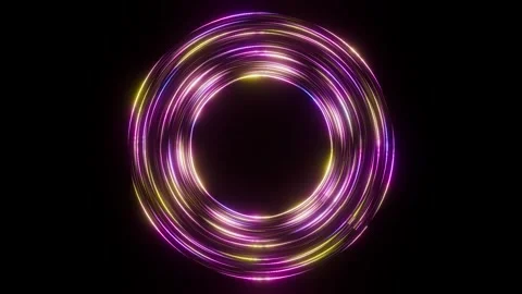 Circles vibrant  neon light trails background Stock Footage 328912196