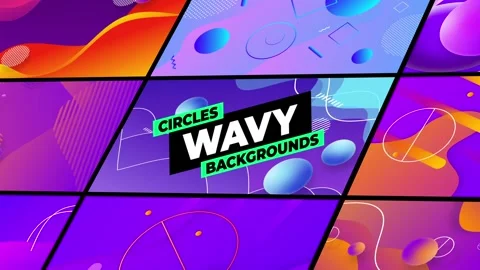Circles Wavy Gradient Backgrounds After Effects stock