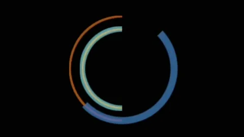 Circling arcs motion graphics with night background Stock Footage 133987920