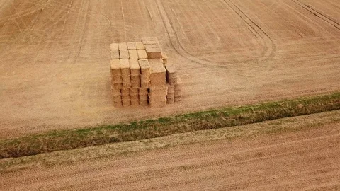 Circling around haystack Stock Footage 94671116