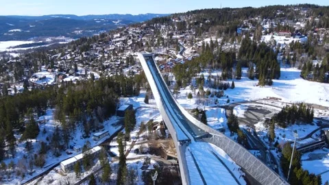 Circling around Holmenkollen Video stock 239360310