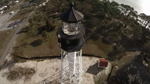 Circling around a land-based lighthouse 2 Stock Footage 90561963