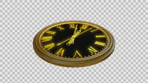Circling the camera around the clock showing midnight Stock Footage 58422788