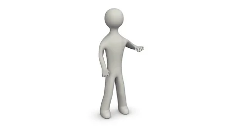 Circling the camera around man doing exercises for hands. Loop. Alpha channel. Stock Footage 71343968