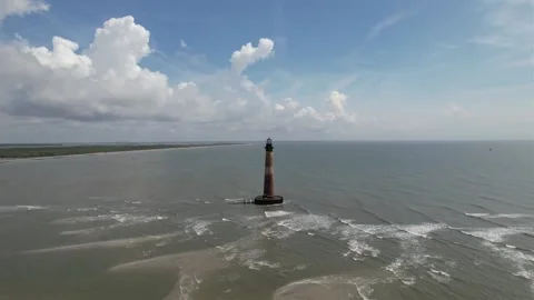 Circling the Lighthouse Stock Footage 155352564