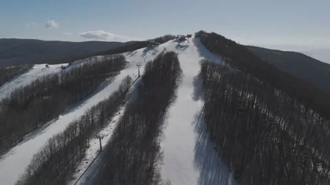 Circling the Mt Pelion Ski Centre in Greece Stock Footage 288711077