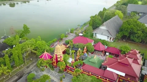 Circling Over Tample in Bali Vídeos de archivo 206292686