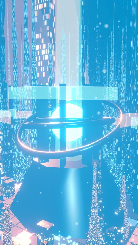 Circling pan focusing on bright artificial intelligence, Vertical 9:16 4K Stock Footage 336840807