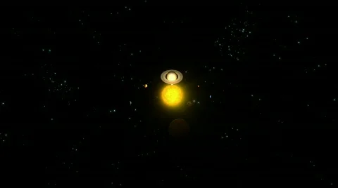 Circling solar system with zoom to sun HD 1080 Stock Footage