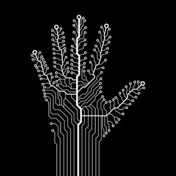 Circuit abstract hand Stock Illustration