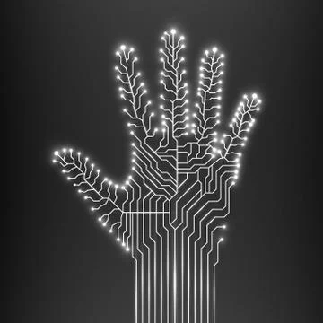 Circuit abstract hand Stock Illustration