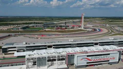 Circuit of the Americas COTA Drone in Austin Texas Home of Formula 1 and MotoGP Stock Footage