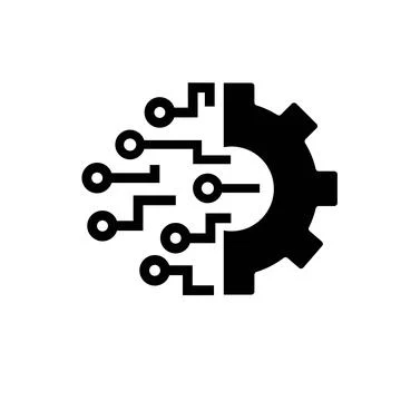Circuit and gear vector icon. filled flat sign for mobile concept and web des イラスト素材