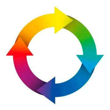 Circuit Arrows Rainbow Colors Loop Stock Illustration