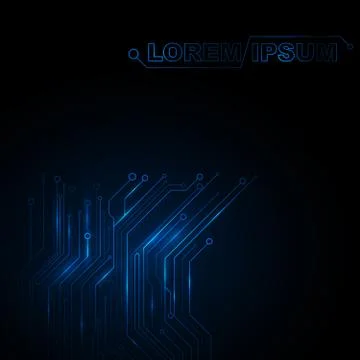 Circuit Background. New technologies in design on a black background. Glowi.. Stock Illustration
