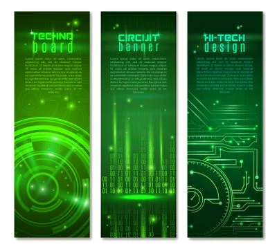 Circuit Banner Set Stock Illustration