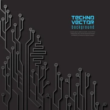 Circuit Black Background Stock Illustration
