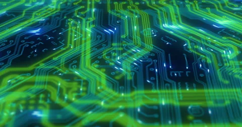 Circuit board, 3D light design and pattern of futuristic cyber security or Stock Footage 206650624