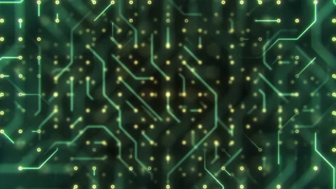 Circuit board abstract background animation, moving through the cyber space Stock Footage 157339659
