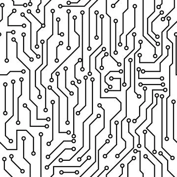Circuit Board Abstract Background, Seamless Pattern Stock Illustration