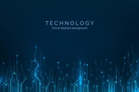 Circuit board. Abstract computer technology blue color background. Hardware d Illustrazione stock