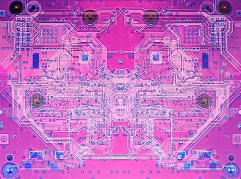 Circuit board abstract for deep learning Foto stock