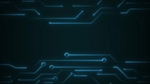 Circuit board abstract technology animation loops blue glowing paths. Board.. Stock Footage 341129845