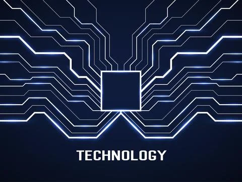 Circuit board. Abstract technology background. Microprocessor. Microchip. Vector Illustrazione stock