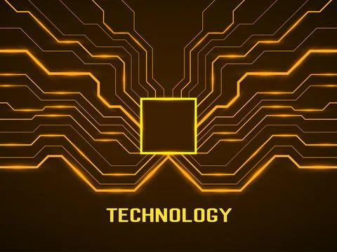 Circuit board. Abstract technology background. Microprocessor. Microchip. Vector Stock Illustration