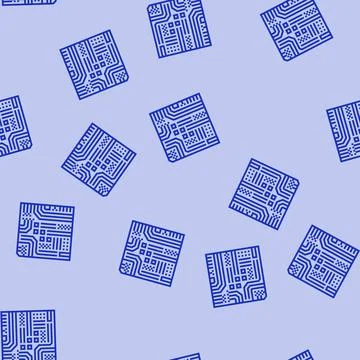 Circuit board ai integration line seamless pattern Stock Illustration