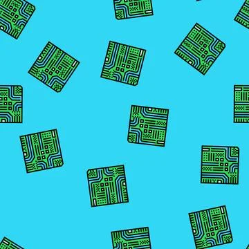 Circuit board ai integration vector seamless pattern 스톡 일러스트