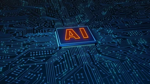 Circuit board, AI processor (artificial intellignece), motherboard, big data. 스톡 동영상 333975933