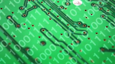 Circuit board and binary numbers Video stock 12405357