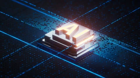 Circuit board and core with artificial intelligence concept, 3d rendering. Stock Footage 316272239
