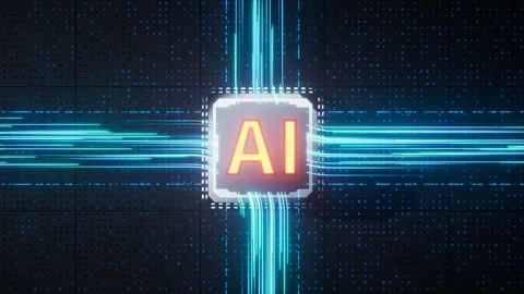 Circuit board and core with artificial intelligence concept, 3d rendering. Stock Footage 316273610