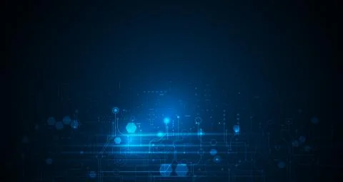 Circuit board and hexagons background Stock Illustration