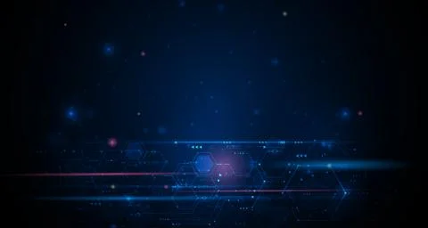 Circuit board and hexagons background  Stock Illustration