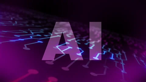 Circuit Board Animation with AI Tech Background Stock Footage 284304016