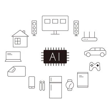 Circuit board, Artificial intelligence IOT concept, electric product, smart h Stock Illustration