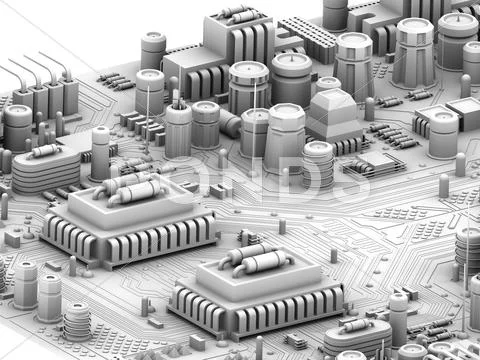 Circuit board, artwork Stock Illustration