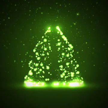 Circuit board background, christmas tree Illustrazione stock