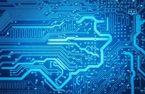 Circuit board background computer circuit board closeup,blue technology ba... Stock-Fotos